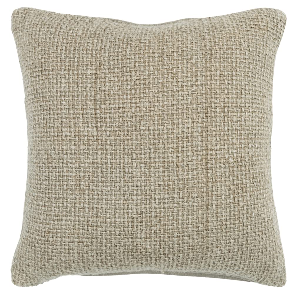 Rizzy Home Donny Osmond 20" X 20" Poly Filled Pillow With Linen Cover In Brown