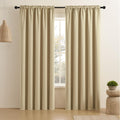 CUCRAF Beige Blackout Curtains 96 inch Length 2 Panels Set, Rod Pocket Room Darkening Drapes for Bedroom Living Room, Insulated 
