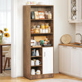 About Space Kitchen Organizer Rack  5.5 Ft Wooden Kitchen Cabinet With 3 Long, 3 Adjustable Shelves, 1 Rack With Door & Adjusta