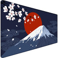 Japanese Mt Fuji Gaming Mouse Pad, Large Mouse Pad For Gamer, Durable 31.5'X15.7' Extended Mousepad With Stitched Edges, Water