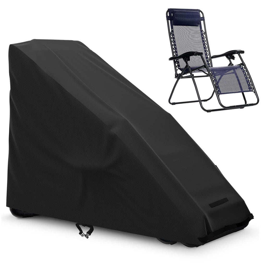 Akefit Zero Gravity Chair Cover Outdoor Folding Lawn Lounge Chair Covers Waterproof All Weather Dustproof Oxford Anti With Storage Bag Black
