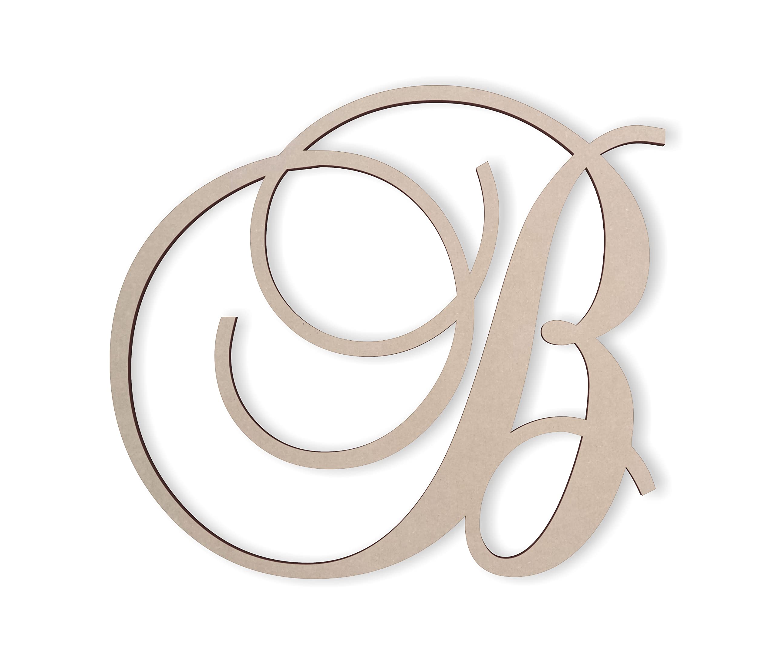 Wooden Letters by Jess and Jessica Cursive Wood Letter for Wall Decor Various Sizes Premium Quality & Durable Smooth Laser Cut U