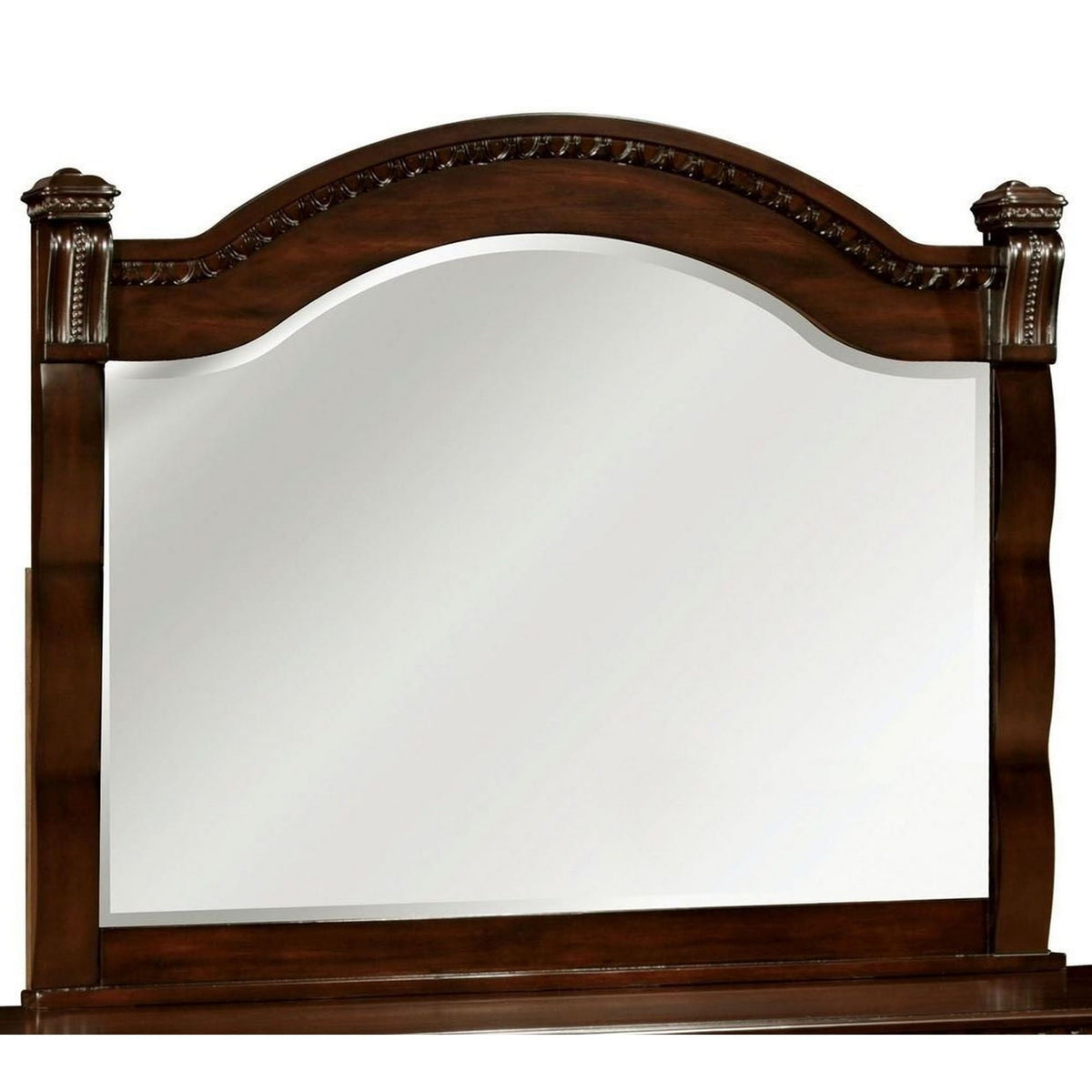 Benjara Burleigh Transitional Style Mirror, Cherry