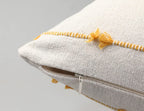 Nuyecy Set Of 2 Boho Throw Pillow Covers 30X30,Beige Yellow Neutral Couch Pillow Case With Tassel Fringe Decorative,Modern Accen