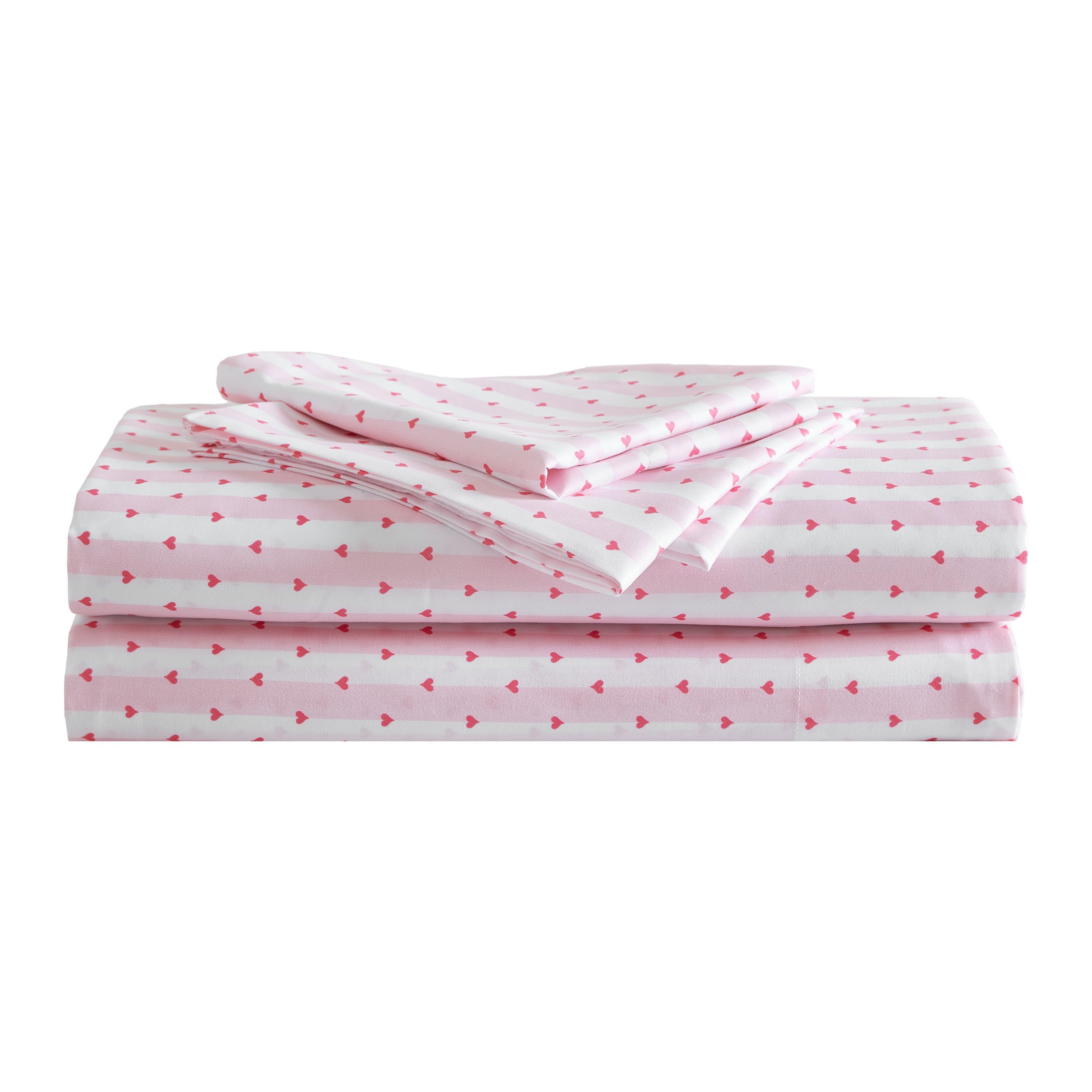 Betsey Johnson - Queen Bed Sheets, Soft & Lightweight Bedding, Fade & Wrinkle Resistant (Wonderland Stripe Pink, Queen)