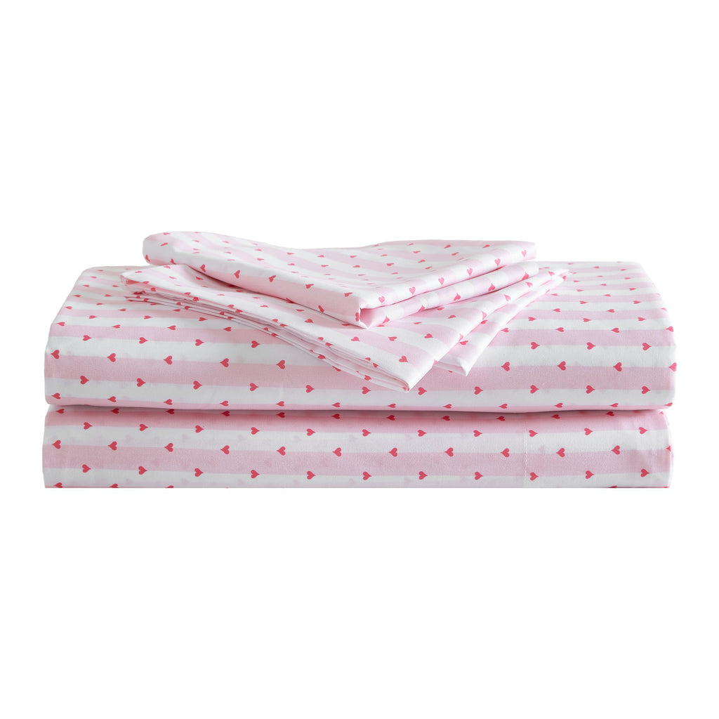 Betsey Johnson - King Bed Sheets, Soft & Lightweight Bedding, Fade & Wrinkle Resistant (Wonderland Stripe Pink, King)