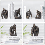 Lukitas Unique Decorative Girl Thinker Bookends, Home Office Books Shelves Stoppers Holder, Nonskid Book Stoppers, Creative Desk