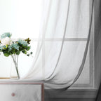 G2000 Sheer Curtains & Drapes 95 Inches Long Grey And White Ombre Curtains For Bedroom Living Room Window Curtains Light Filteri