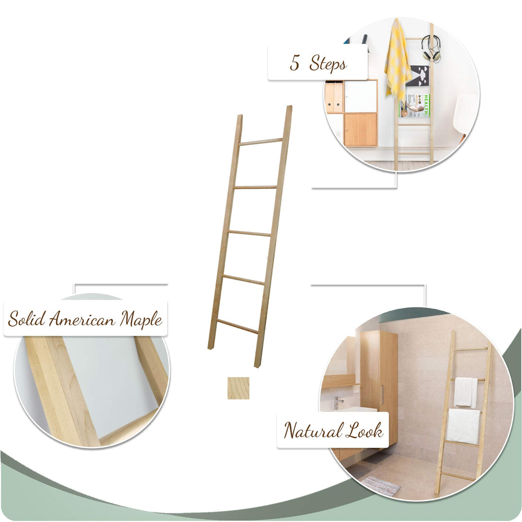 American Trails Decorative Ladder With Solid American, Natural Maple