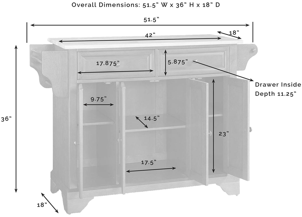 Crosley Furniture Lafayette Stone Top Rolling Kitchen Island Storage Cart, Microwave Stand, Spice Rack, Black