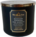 White Barn Candle Company Bath and Body Works 3-Wick Scented Candle w/Essential Oils - 14.5 oz - Mahogany Teakwood (High Intensi
