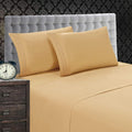 Elegant Comfort 1500 Premier Wrinkle & Fade Resistant 4 Pc Sheet Set, Deep Pocket Up To 18' And Colors, Queen Gold
