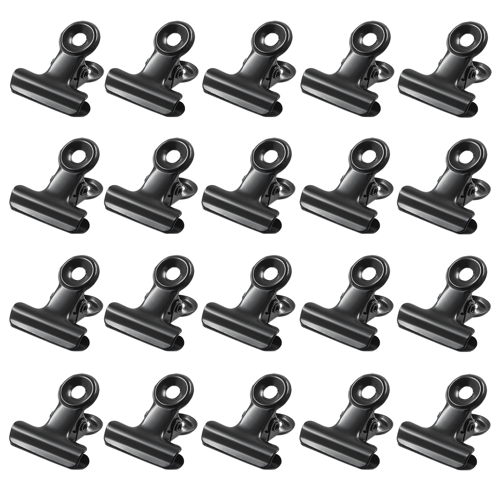 Bonsicoky 30 Pcs Metal Bulldog Clips, Bull Binder Paper Clips For Tags Shops, Office And Home, Black, 22Mm