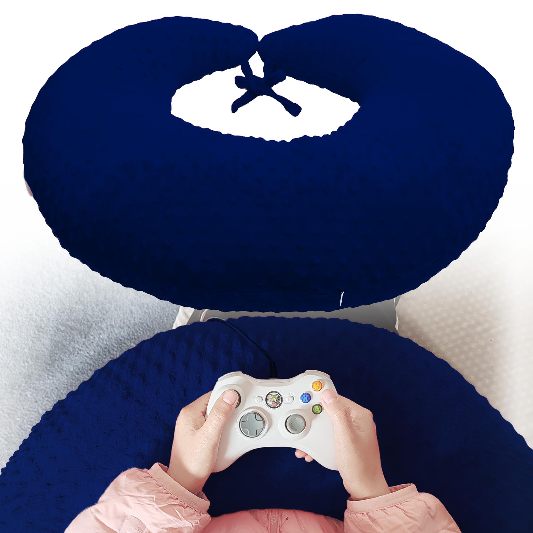 Wuwumiline Professional Gaming Pillow For Lap; Arm Rest Pillow Gaming Lap Pillow With Crochet Support - Eliminate Pain In Gaming