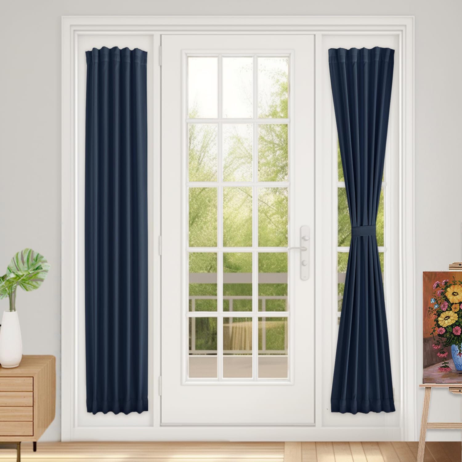 Vatge Door Curatins For Doorway - Sidelight Curtains For French Door, Glass Door Curtains For Front Door, 1 Panel, W12 X L72, Na