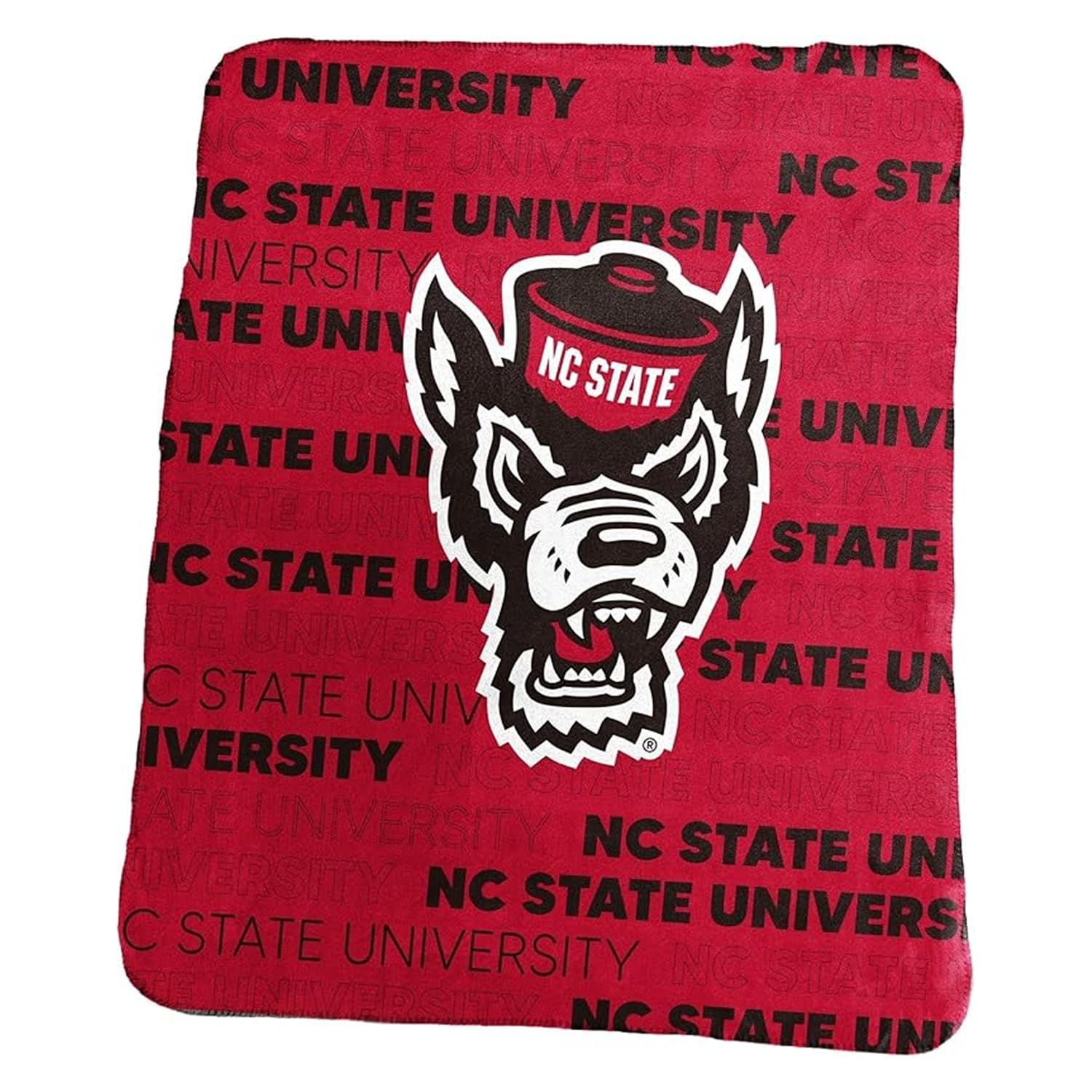 Logo Brands NCAA North Carolina State Wolfpack Classic Fleece Throw Blanket -50    x 60    Ultra-Soft Game Day Blanket with Bold