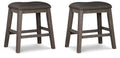 Signature Design By Ashley Caitbrook Rustic 24.4' Counter Height Upholstered Barstool, 2 Count, Gray