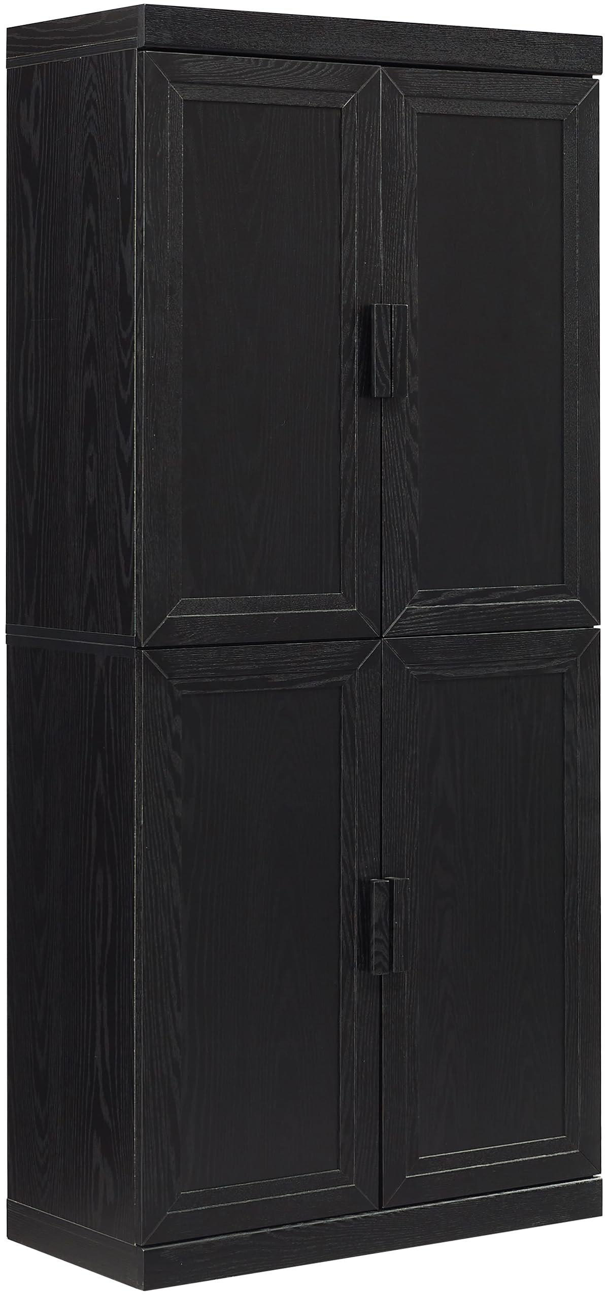 Crosley Furniture Essen Kitchen Pantry Storage Cabinet With Doors And Shelves, Entryway, Bathroom, Black