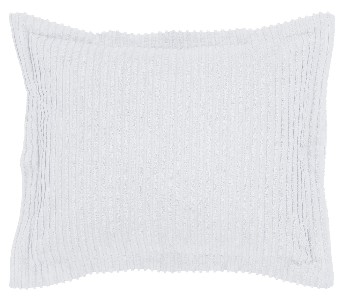 Better Trends Jullian Collection Is Super Soft And Light Weight In Bold Stripes Design 100% Cotton Tufted Unique Luxurious Machine Washable Tumble Dry, Standard Sham, White