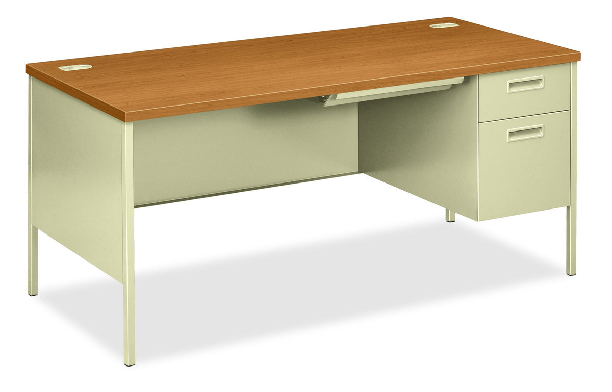 Hon Right Pedestal Desk, 66 by 30 by 29-1/2-Inch, Harvest/Putty