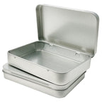 2 Pcs Metal Hinged Tin Box Container Mini Portable Small Storage Container Kit Tin Box Container, Small Tin with Lid, Tin Empty 