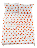 Chezmoi Collection 3-Piece Kids/Teens Sports Sheet Set - Soft Microfiber White Orange Basketball, Twin Xl Size