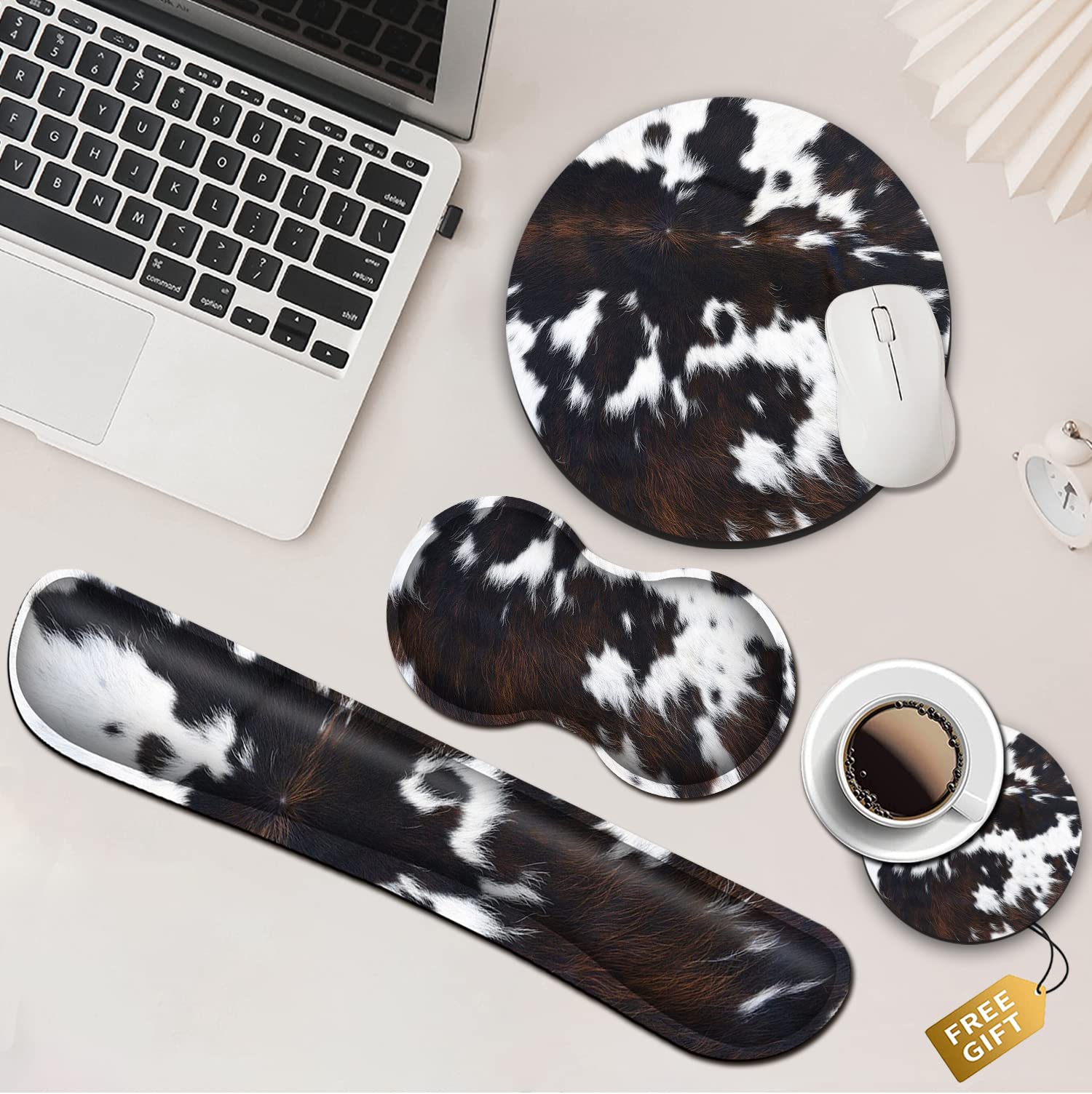 Keyboard Wrist Rest And Mouse Wrist Rest Support Padded Memory Foam Set, Durable Non-Slip Base For Computer Laptop Office Access