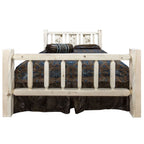 Montana Woodworks Wolf Design Laser Engraved Bed in Natural (Full: 87 in. L x 60 in. W x 47 in. H (188 lbs.))