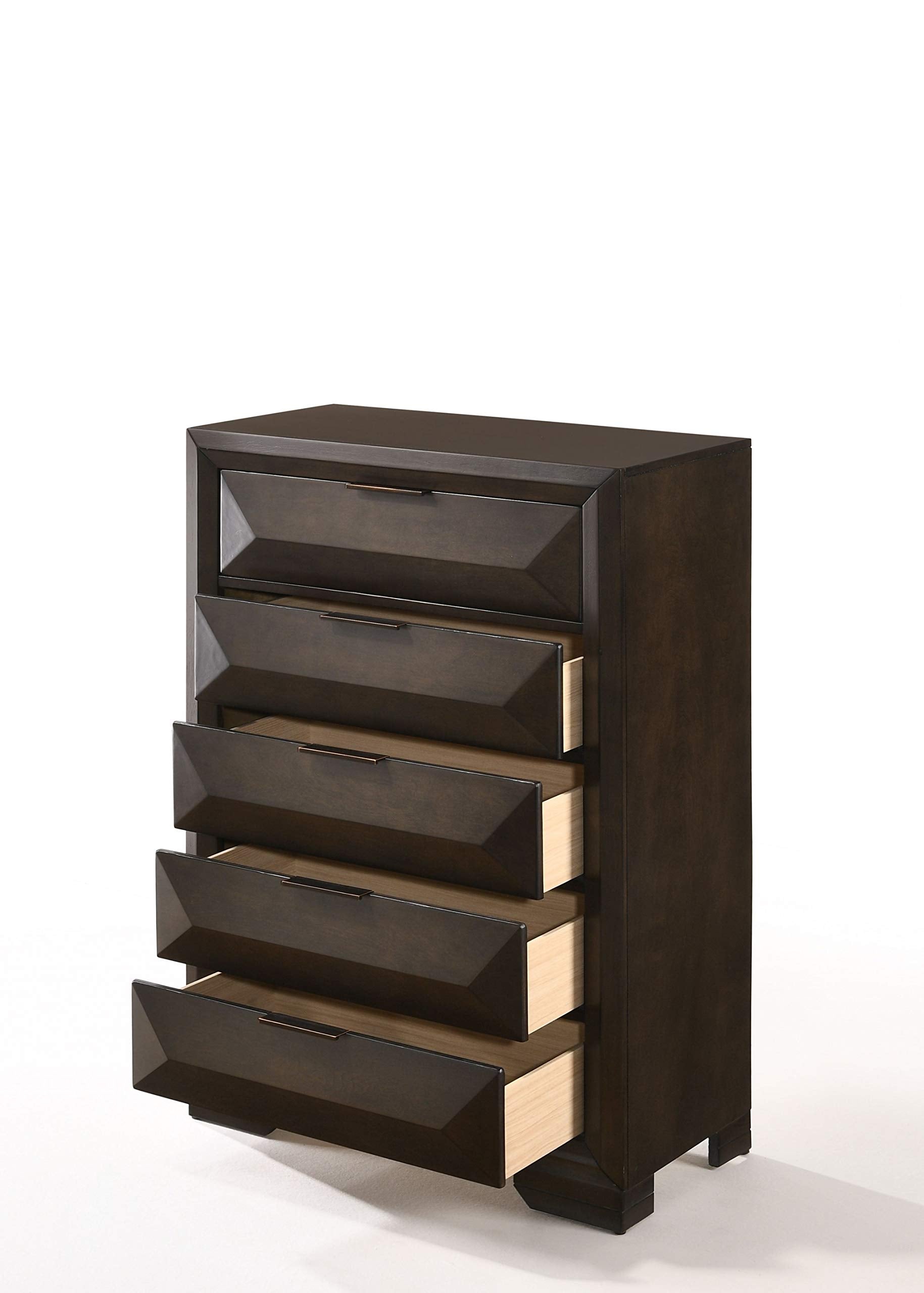 HomeRoots Rubber Wood, Tropical Woo 34' X 17' X 51' Espresso Rubber Wood Chest