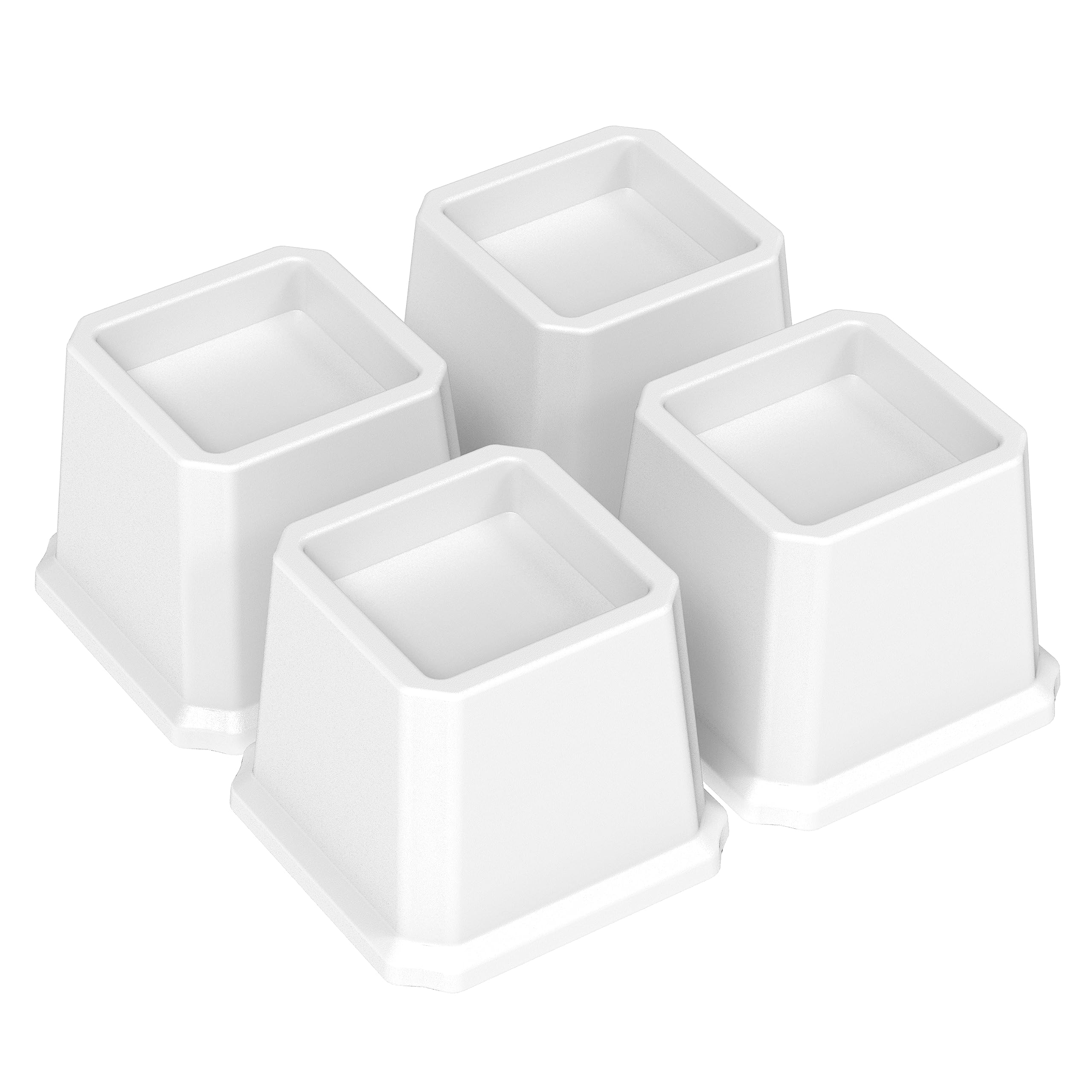 Napnapday Bed Risers 3 Inch Heavy Duty Bed Furniture Elevators, 1,500 Lbs Lifts Up Riser For Sofa And Table Set Of 4, White