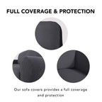 Purefit Stretch Chair Sofa Slipcover – Spandex Jacquard Non Slip Soft Couch Sofa Cover, Washable Furniture Protector With Non Skid Foam And Elastic Bottom For Kids (Chair, Dark Gray)