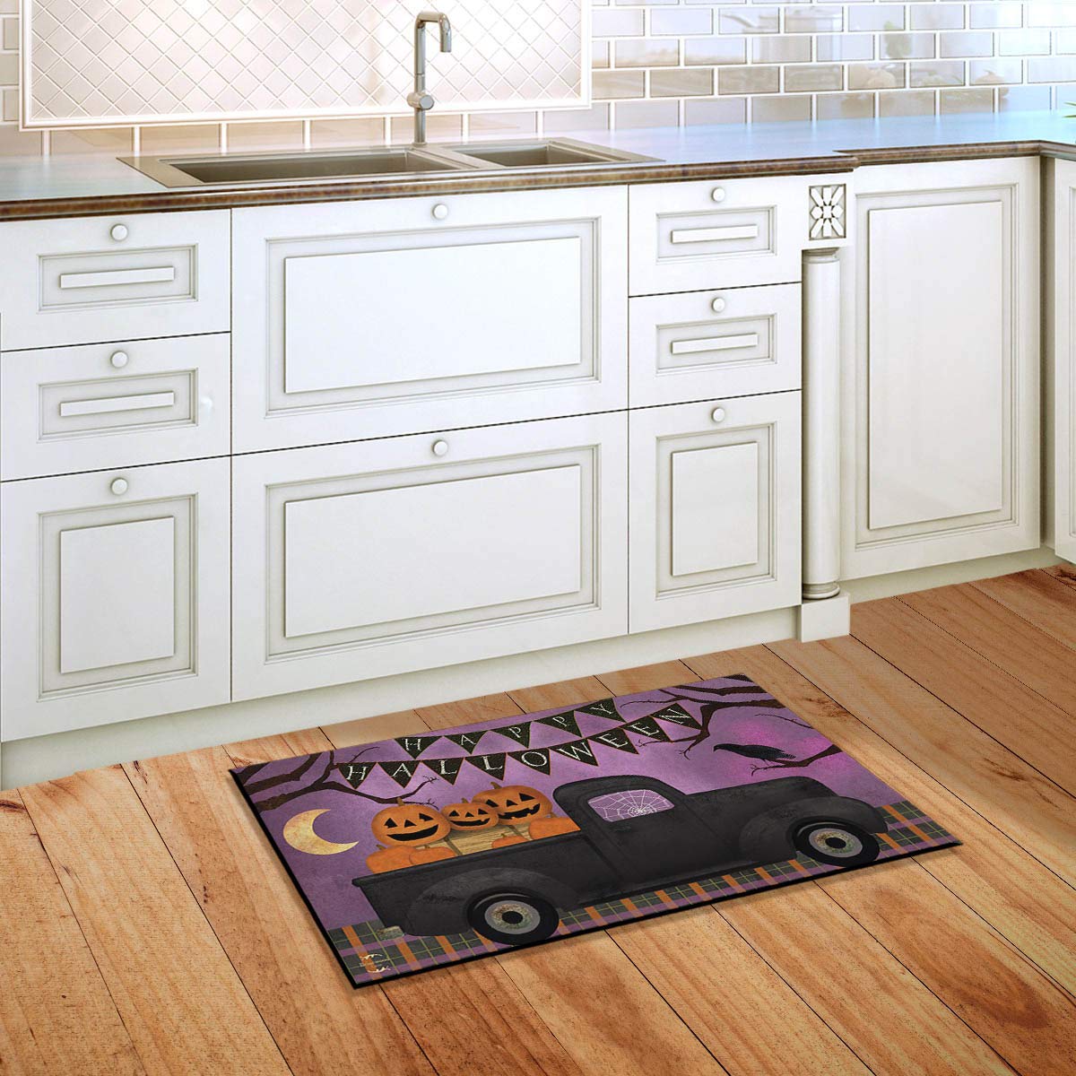 Briarwood Lane Halloween Truck Doormat Jack O'Lanterns Indoor/Outdoor 30' X 18'