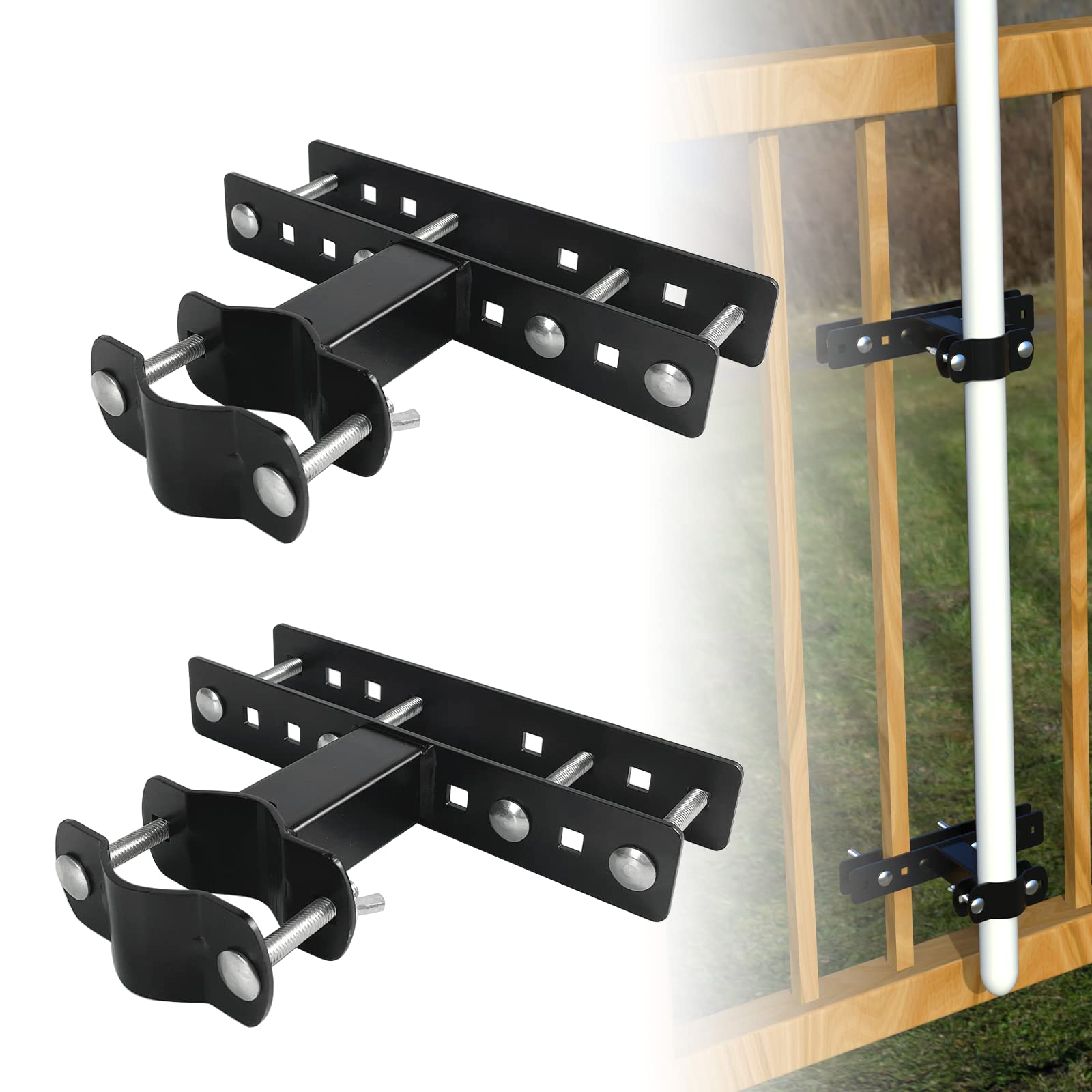 Patio Umbrella Holder - Heavy Duty Outdoor Umbrella Mount Attaches To Railing Maximizing Patio Space, Bench Buddy Umbrella Holde