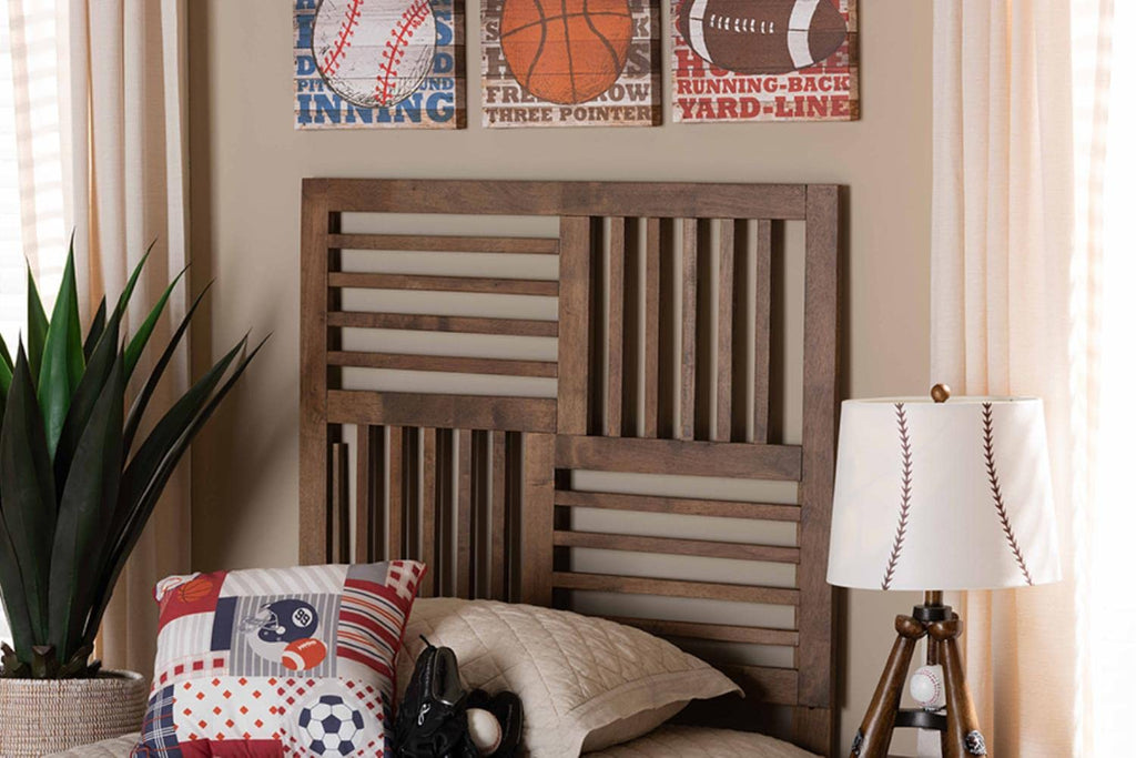 Baxton Studio Adler Modern and Contemporary Transitional Ash Walnut Finished Wood Twin Size Headboard