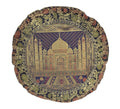 Lalhaveli Jaipuri Handmade Silk Throw Cushion Cover For Bedroom Living Room Car Round Pillow Cover 16 X 16 Inches