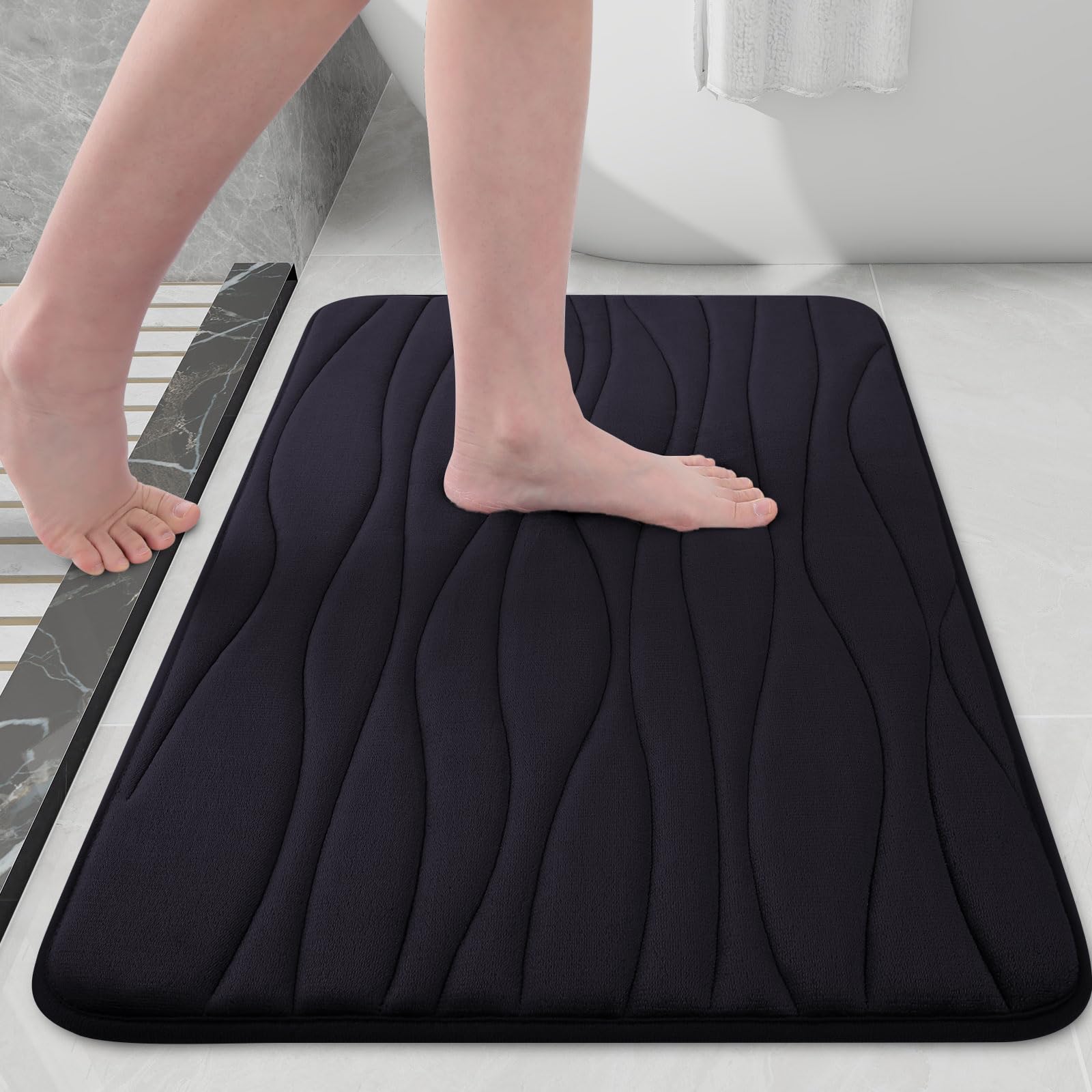 Buganda Memory Foam Bathroom Rug Mat 36X24, Extra Soft And Absorbent Bath Mats, Non-Slip And Machine Washable Bath Rugs For Bath