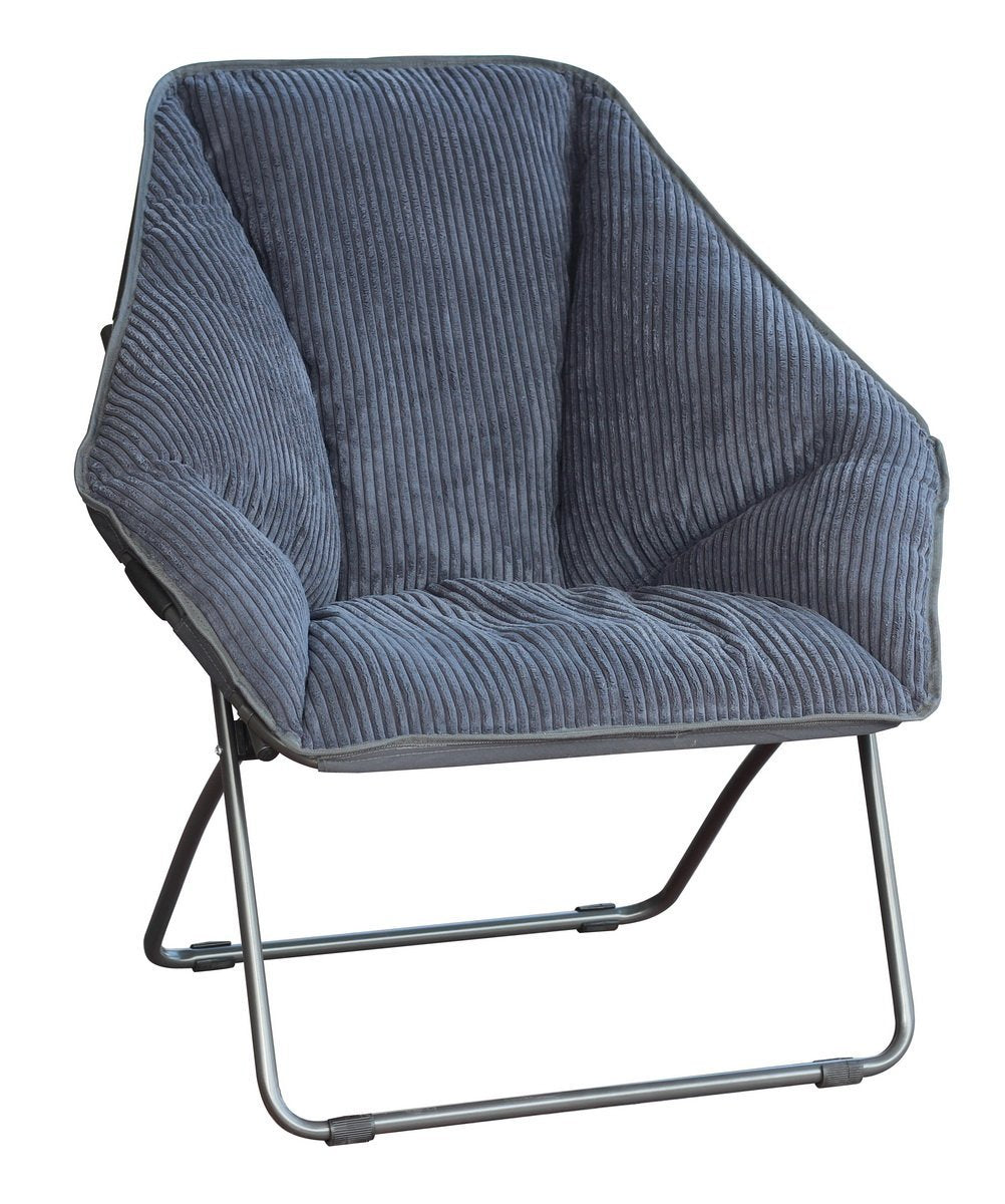 Zenithen Limited Hexagon Folding Dish Corduroy Chair, Perfect For Dorm Rooms, Bed Rooms, Accent Chairs, Reading, Studying, Gaming, Journaling And Lounging, Gray (Pack Of 1)