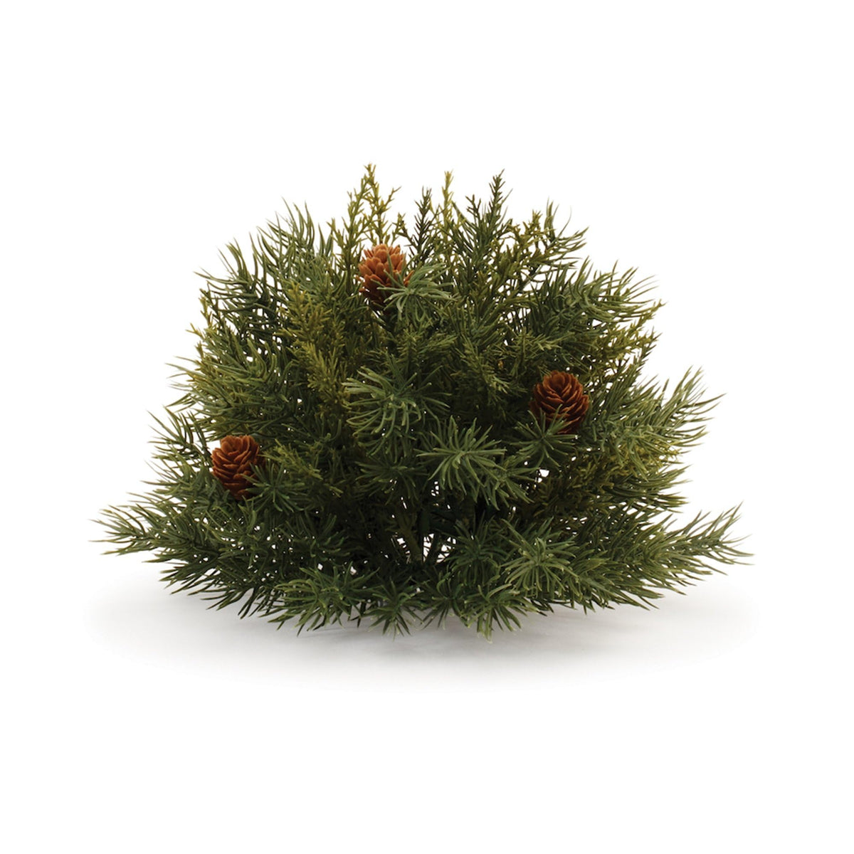Melrose Pine Half Orb Artificial Christmas Bush with Pinecones - 7' - Set of 2