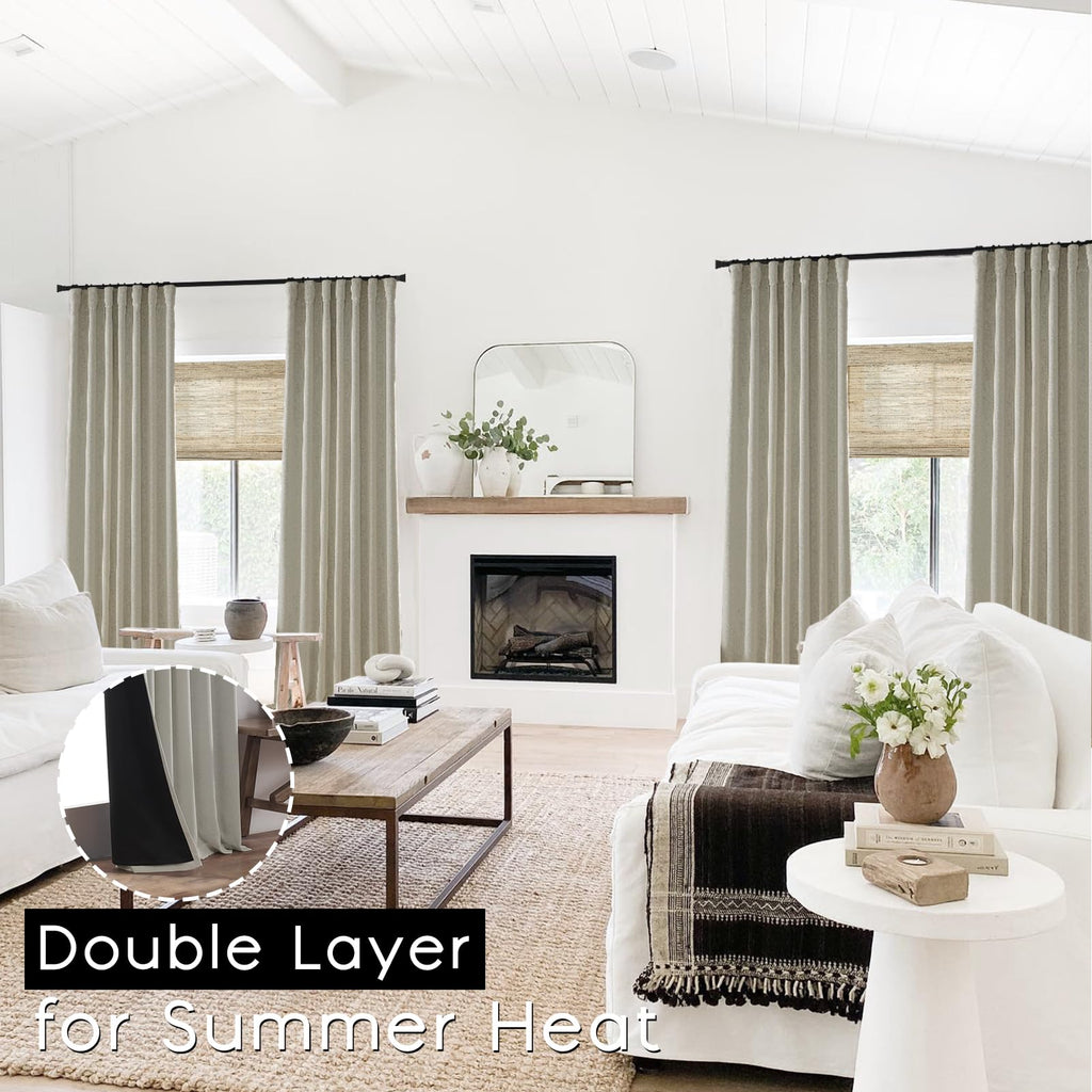 Panelsburg Light Grey Curtains 108 Inches Long For Livingroom 2 Panel Sets No Grommets Back Loop Pretty Blackout Earth Tone Heat