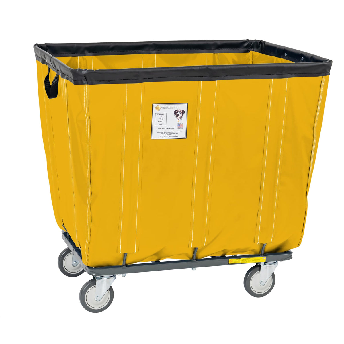 R&B Wire Products 408SOC-BL 8 Bushel Vinyl Basket Truck All Swivel Casters44; Blue - 35 x 23.5 x 30 in.