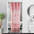 Warm Home Designs Rose Pink Stall Shower Curtain 36 x 72 Inches with Attached Valance & 4 Tassels. Luxury Lace Small Shower Curt