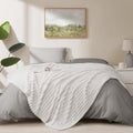 Himeet Blanket For Bed Queen Blanket Lightweight Blanket Queen Size Super Soft White Big Blanket Ridges Design Wash Up Nicely