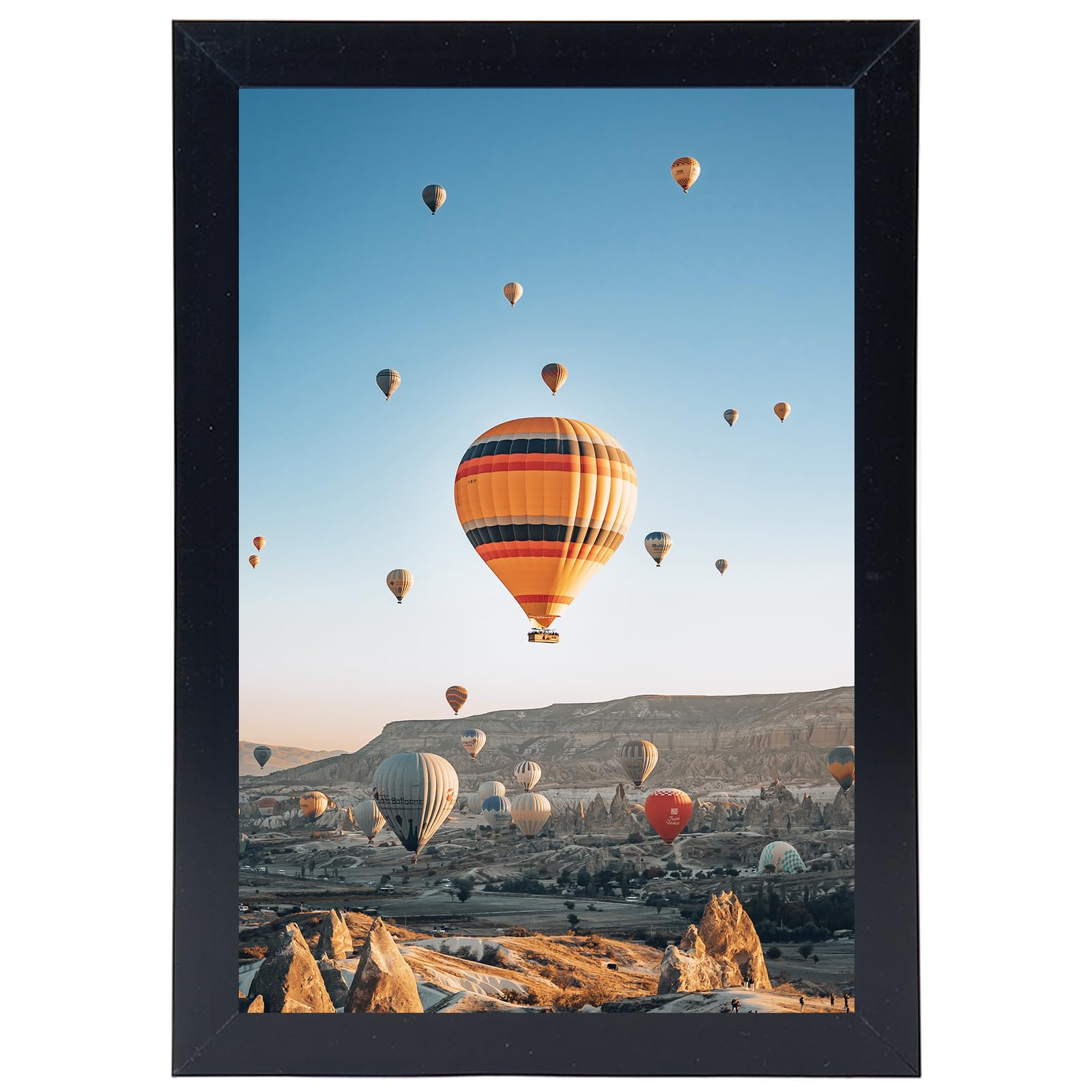 JCJMY 6x9 Picture Frame Black for Wall Hanging or Tabletop- Wall Mounting Horizontally or Vertically, 6 x 9 Wall Gallery Poster 