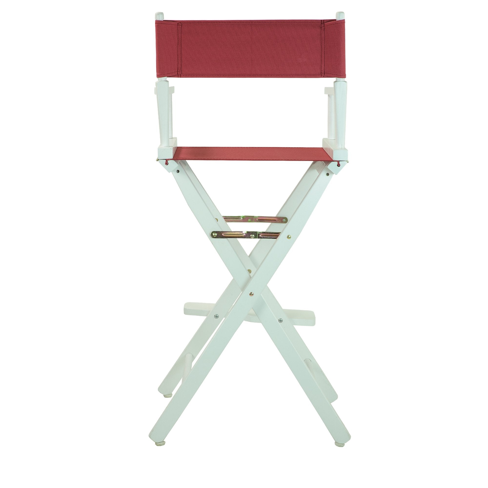 Casual Home Director'S Chair ,White Frame/Burgundy Canvas,30" - Bar Height