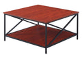 Convenience Concepts Tucson Metal Square Coffee Table, Cherry / Black