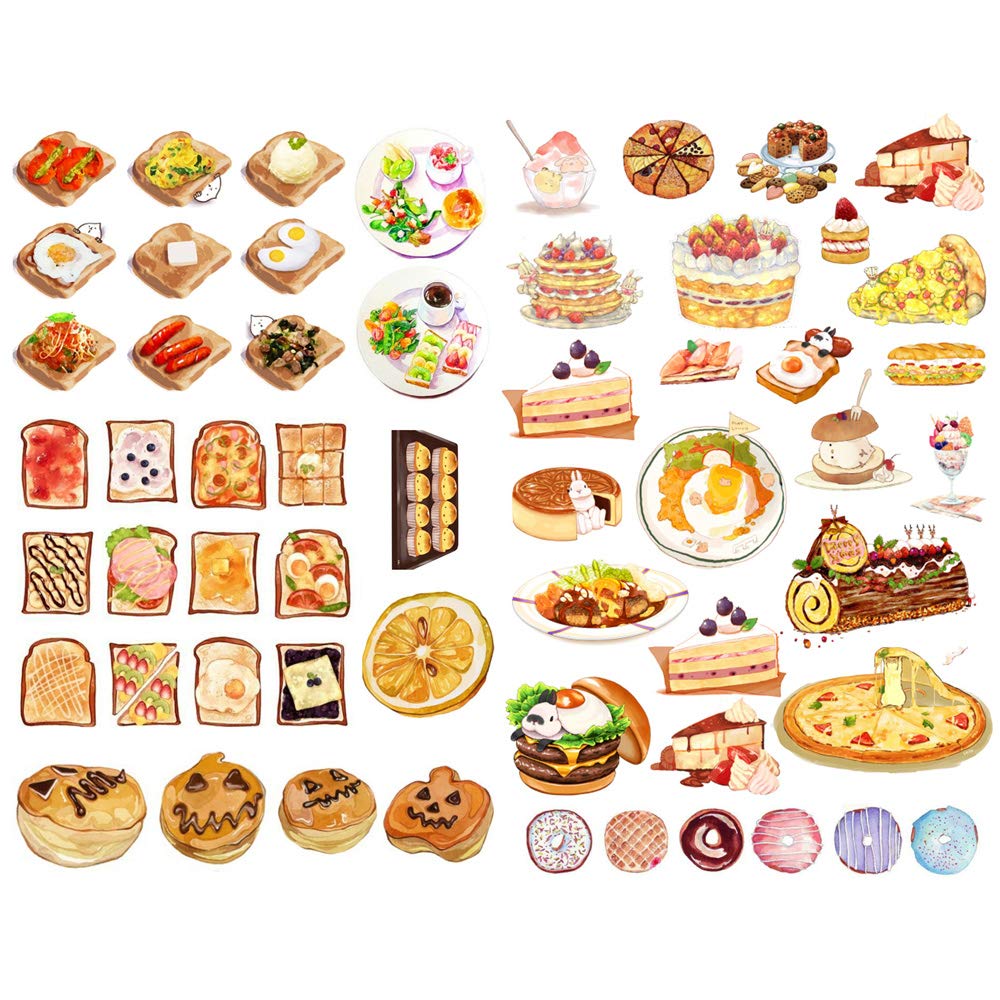 Seasonstorm Bread Cake Pizza Food Precut Anti-Uv Waterproof Decoration Notebook Planner Stickers Scrapbooking Diary Sticky Paper