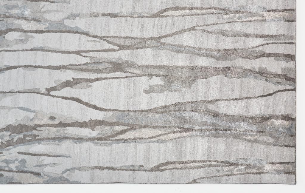 HomeRoots 512252 10 x 13 ft. Taupe Ivory & Gray Abstract Hand Tufted Handmade Rectangle Area Rug