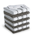 KitchenAid Albany Dishcloth 8 Pack Set, Charcoal Grey/White, 12x12