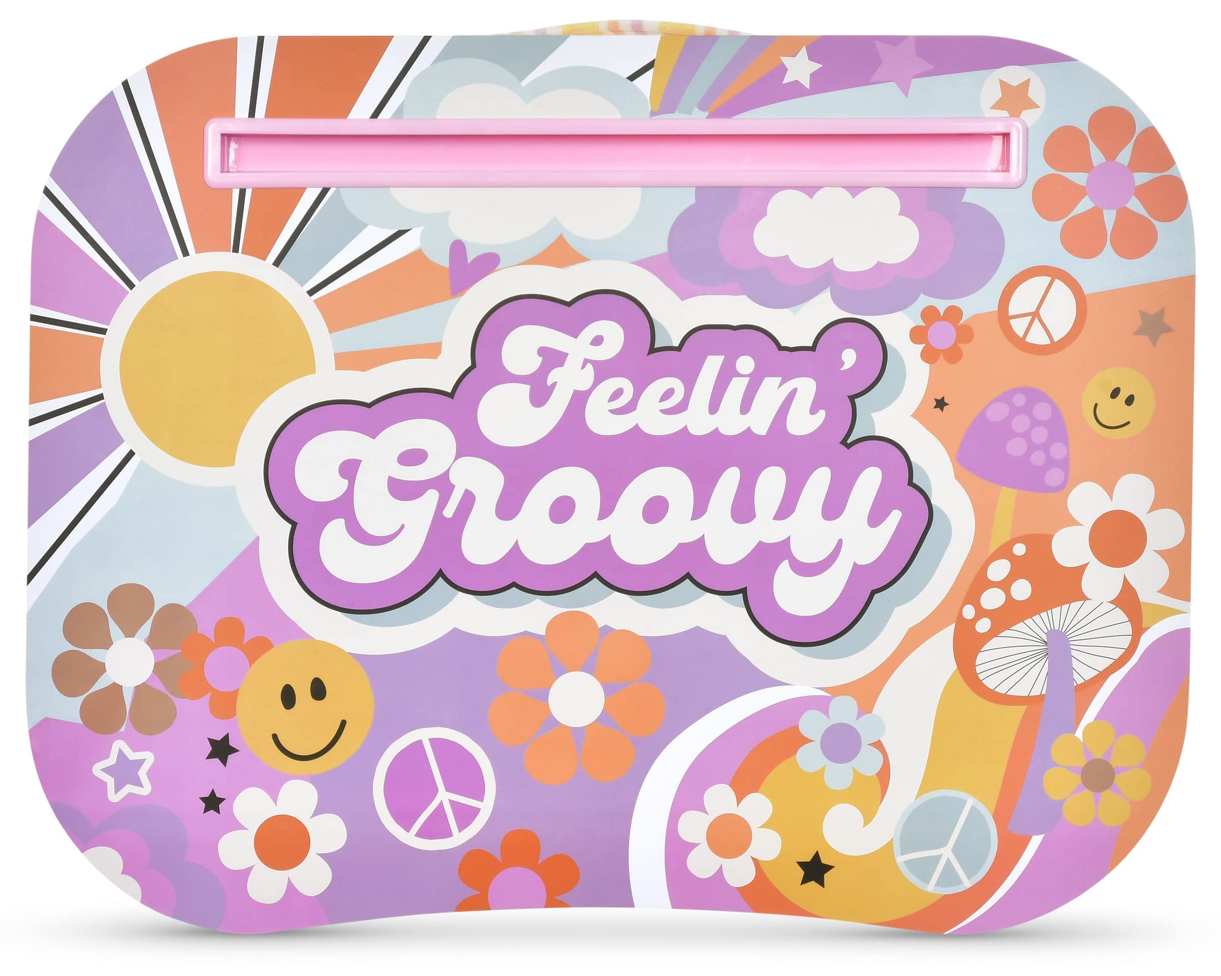 Iscream 17.25' X 13.25' Laminate Top Microbead Filled Lap Desk With Tablet Channel - Feelin' Groovy