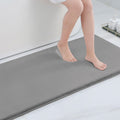 Smiry Memory Foam Bath Mat 47 x 24, Extra Soft Absorbent Bathroom Rugs Non Slip Bath Rug Runner for Shower Bathroom Floors, Grey